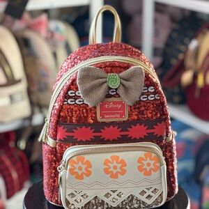 Loungefly Red Moana Sequin Mini Backpack